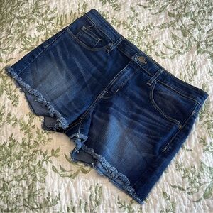 Mossimo Womens High Rise Denim Shorts Stretch, Medium Wash, Size 10 30 Waist